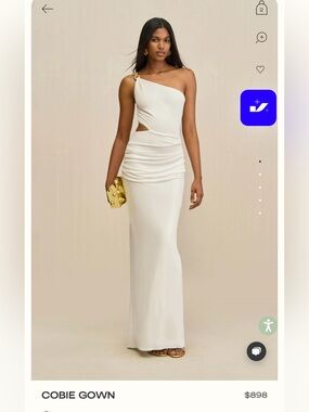 open lace back dress Galantis One Shoulder Maxi Dress